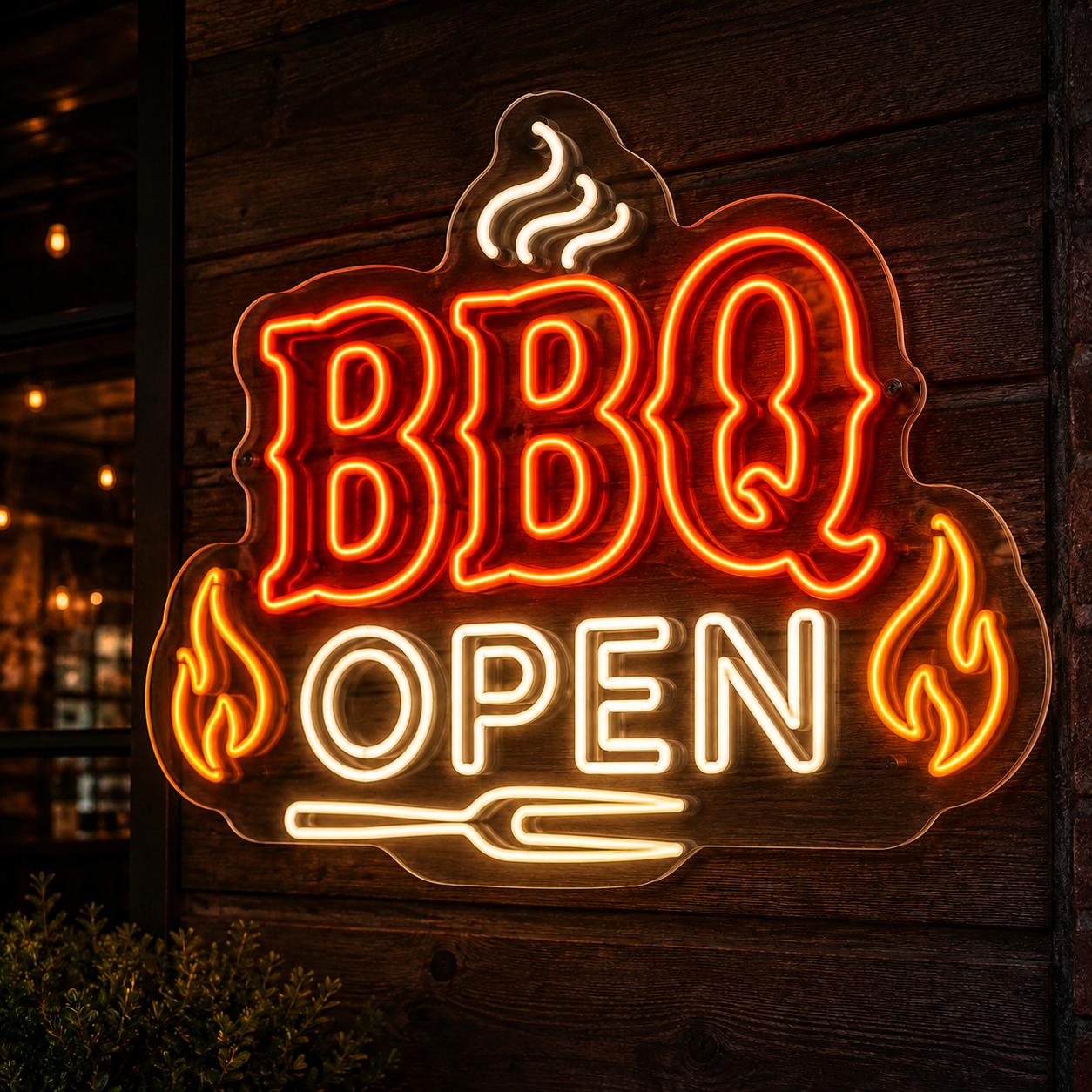 BBQ OPEN Waterproof Custom Led Neon Sign