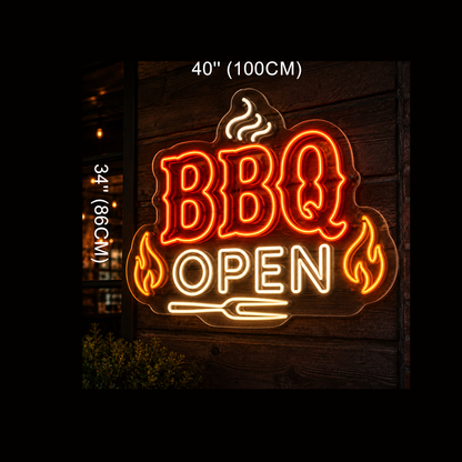 BBQ OPEN Waterproof Custom Led Neon Sign