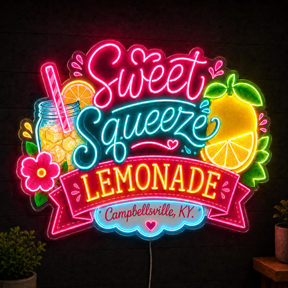Sweet Squeeze Lemonade Custom LED Neon Sign
