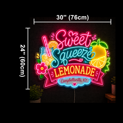 Sweet Squeeze Lemonade Custom LED Neon Sign