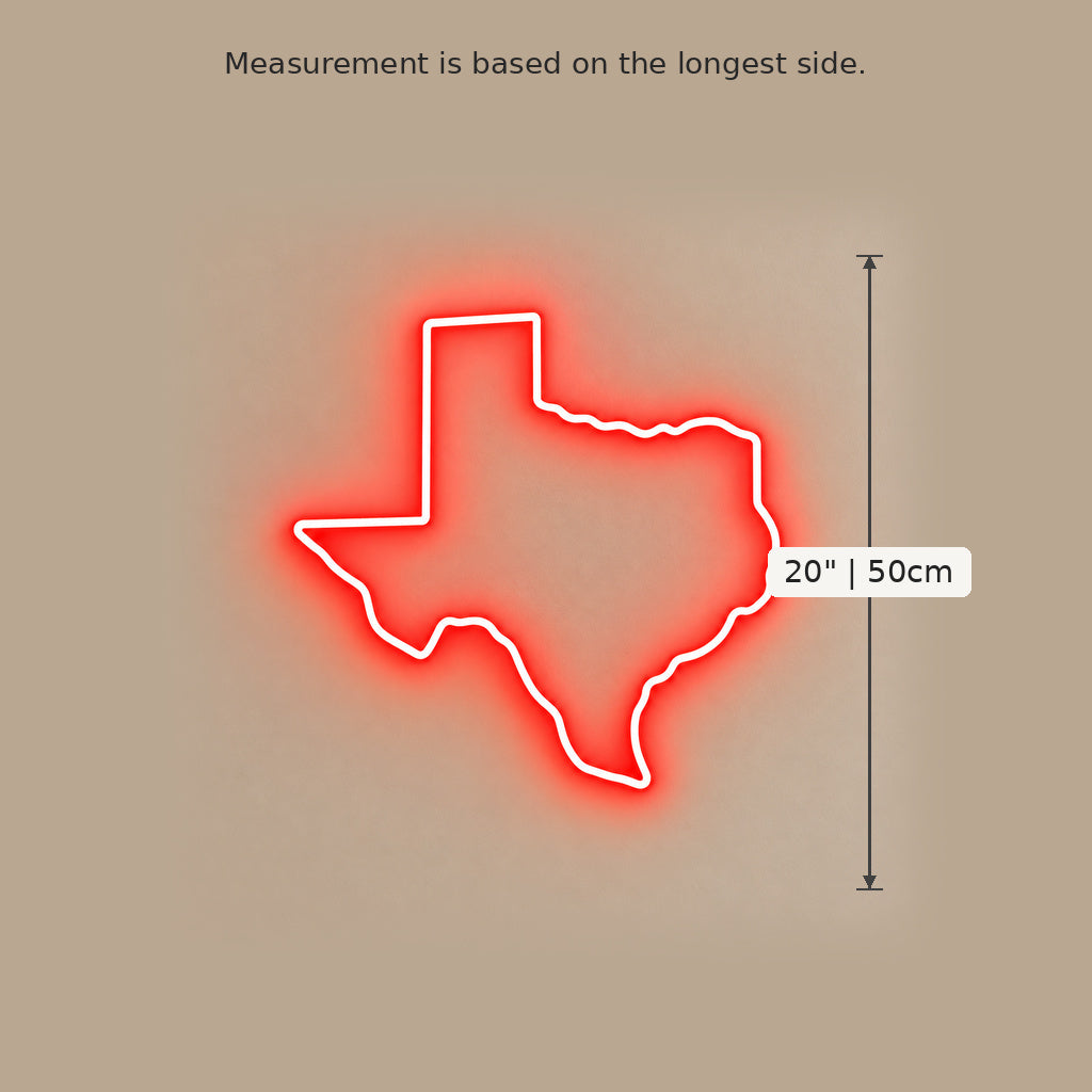 Texas State Map Red LED Neon Sign image 5