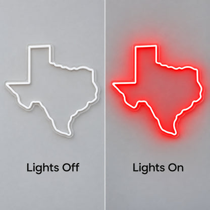 Texas State Map Red LED Neon Sign image 3