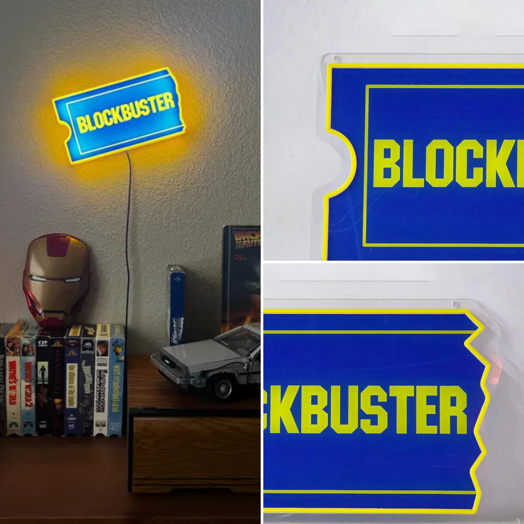ShineNeon™ Retro Blockbuster Ticket LED Neon Sign - Movie Room & Mancave Wall Decor