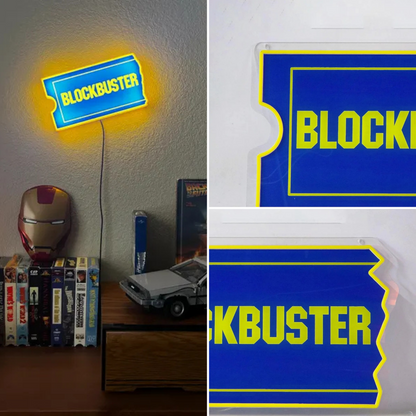 ShineNeon™ Retro Blockbuster Ticket LED Neon Sign - Movie Room & Mancave Wall Decor