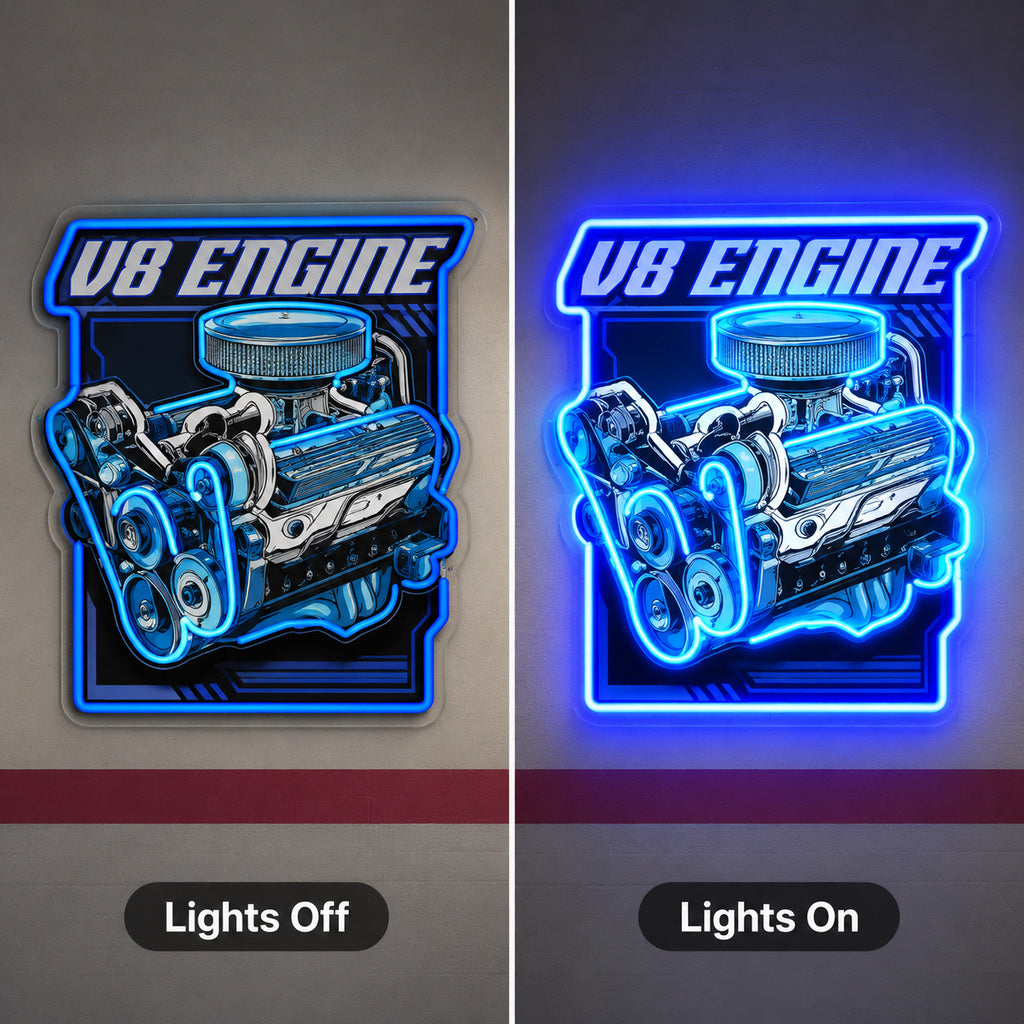 V8 Engine Garage LED Neon Sign image 3
