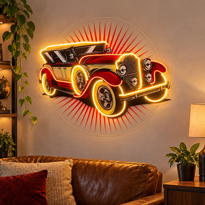 Vintage Black Gold Car LED Neon Sign image 2