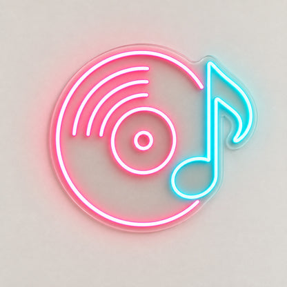 Vinyl Record Music Note LED Neon Sign image 6