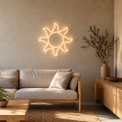 Warm White Sun LED Neon Sign image 2