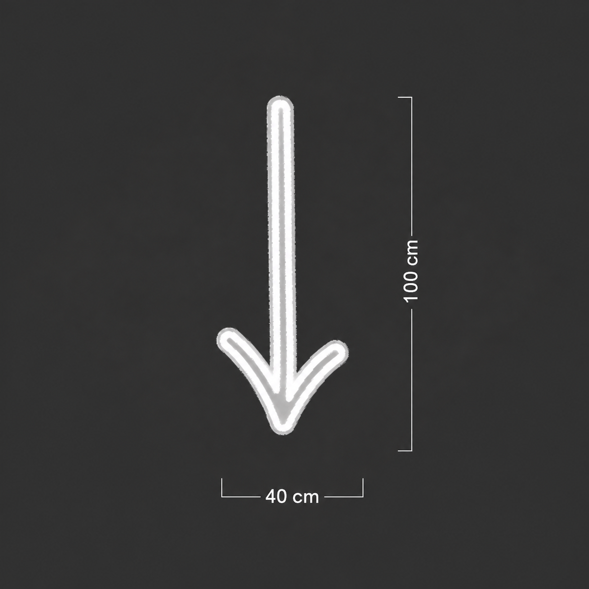 Custom White Arrow Led Neon Sign - 12mm Tube