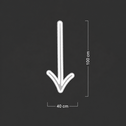 Custom White Arrow Led Neon Sign - 12mm Tube