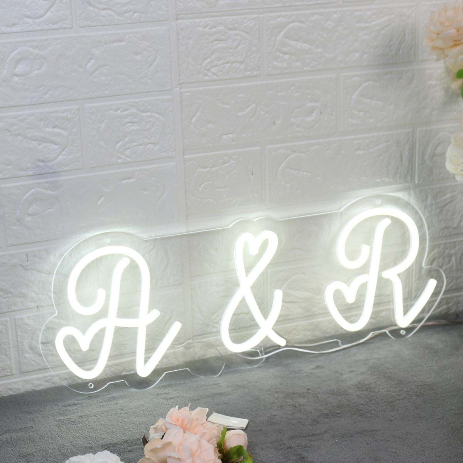 A And R White Custom Neon Sign | Shineneon