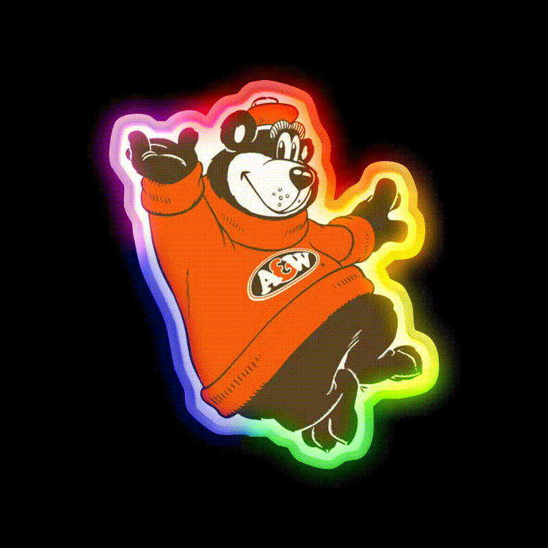 A And W Fast Food Led Neon Sign For Burger Place Rgb Color