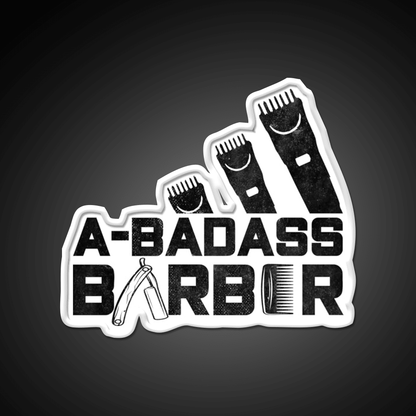A Badass Barber Vintage Distressed Barber Shop Haircut Led Neon Sign - Shineneon