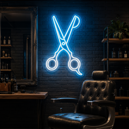 A Barber Shop With Two LED Neon Sign - 01 Original Product Image
