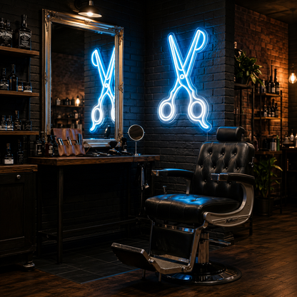 A Barber Shop With Two LED Neon Sign - 02 High-Converting Product Image