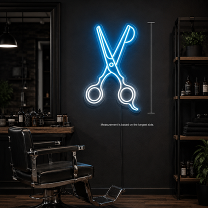 A Barber Shop With Two LED Neon Sign - 04 Size Image