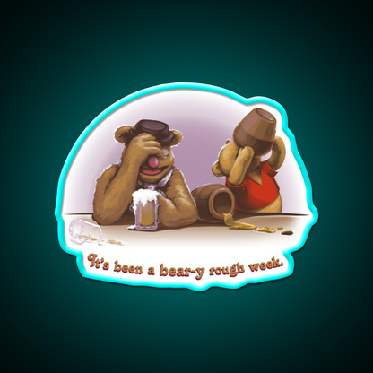 A Beary Rough Week Man Cave Bar Led Neon Sign Rgb Color