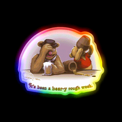 A Beary Rough Week Man Cave Bar Led Neon Sign Rgb Color