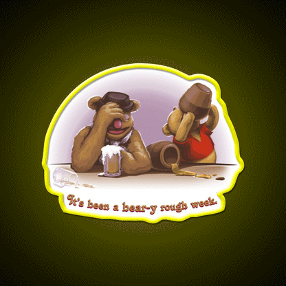 A Beary Rough Week Man Cave Bar Led Neon Sign Rgb Color