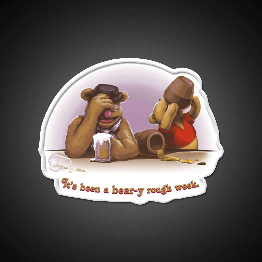 A Beary Rough Week Man Cave Bar Led Neon Sign Rgb Color