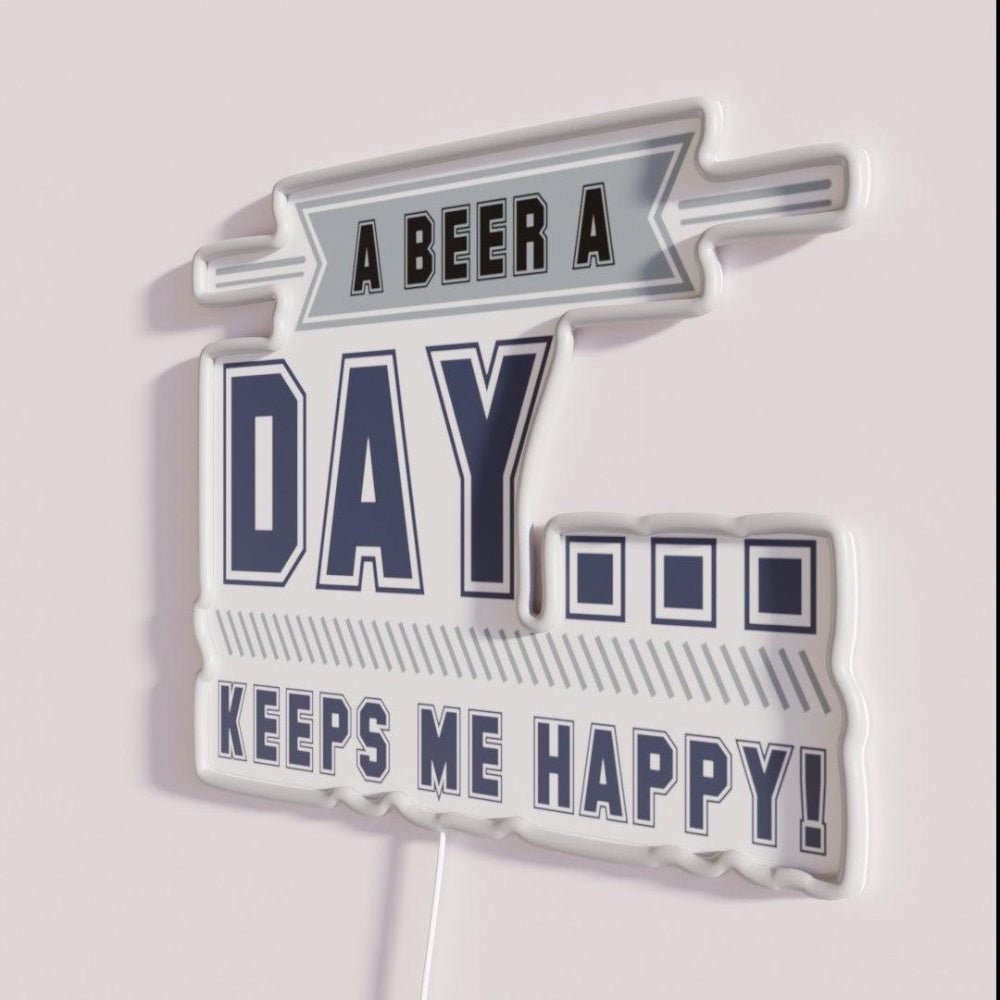 A Beer A Day Keeps Me Happy Rgb Led Neon Sign - Shineneon