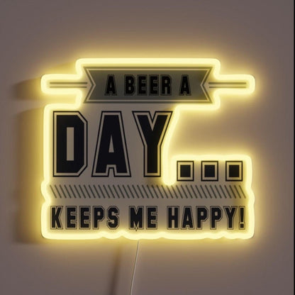 A Beer A Day Keeps Me Happy Rgb Led Neon Sign - Shineneon