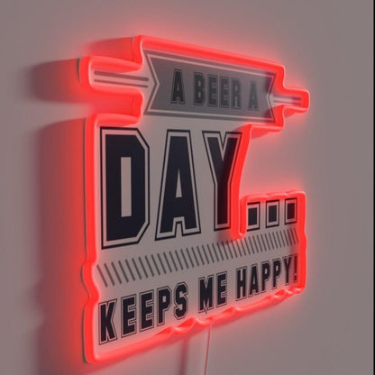 A Beer A Day Keeps Me Happy Rgb Led Neon Sign - Shineneon