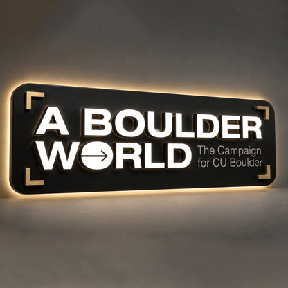 A BOULDER WORLD 3D Frontlit And Backlit Channel Led Light Sign - Shineneon