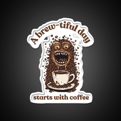 A Brew Tiful Day Starts With Coffee Cafe Led Neon Sign Espresso Bar Art Rgb Color - Shineneon