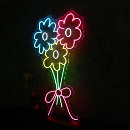 A Brunch Of Colorful Flowers Led Neon Sign - Shineneon
