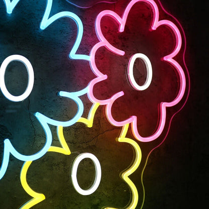 A Brunch Of Colorful Flowers Led Neon Sign - Shineneon