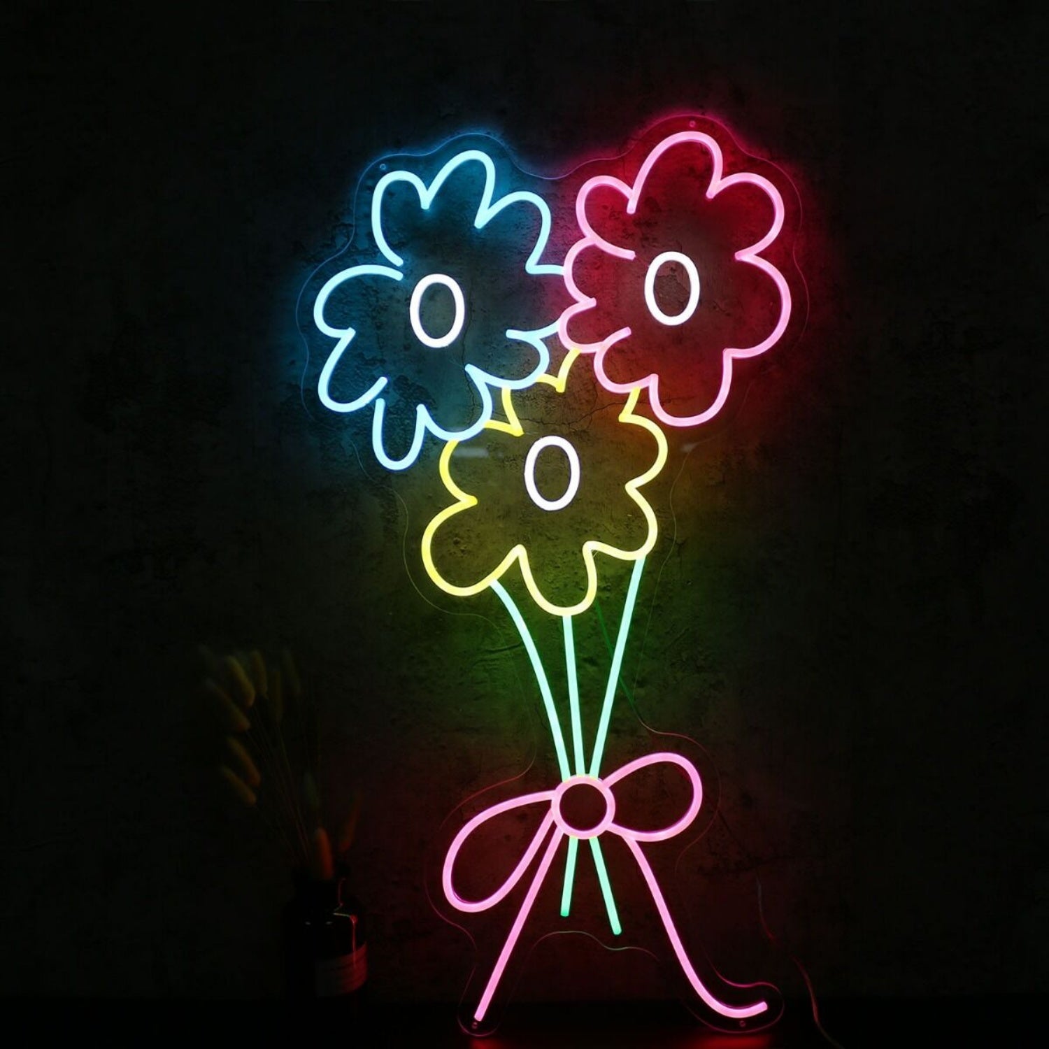 A Brunch Of Colorful Flowers Led Neon Sign - Shineneon