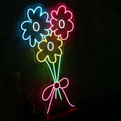 A Brunch Of Colorful Flowers Led Neon Sign - Shineneon