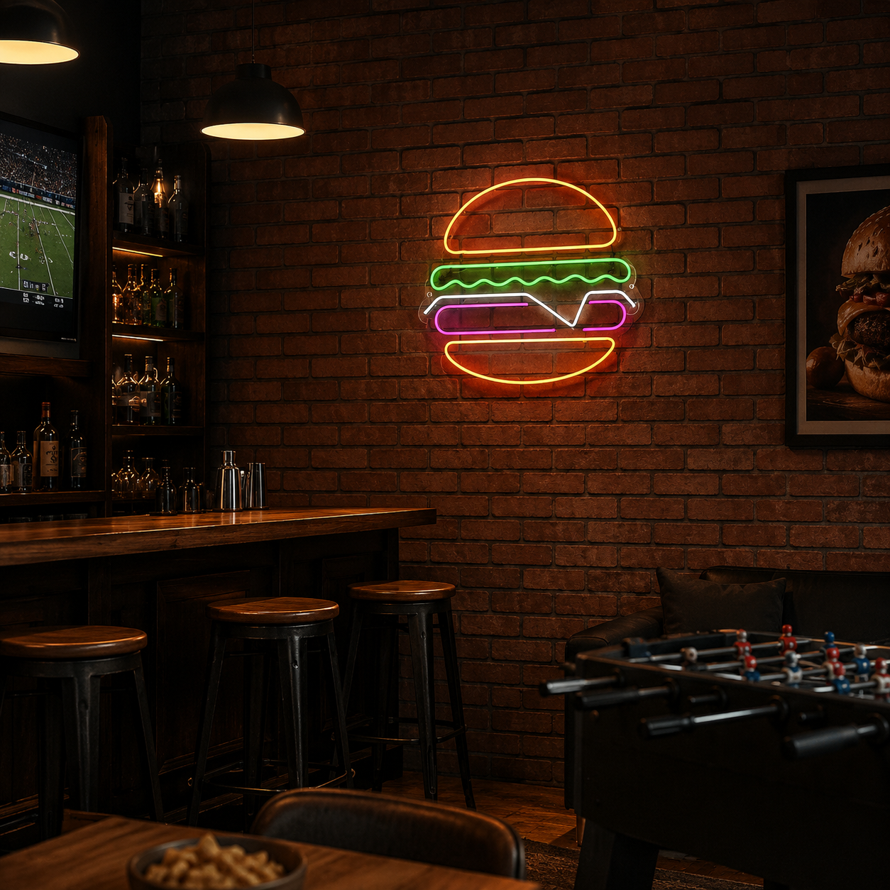 A Burger On Wall Decor LED Neon Sign - 02 High-Converting Product Image