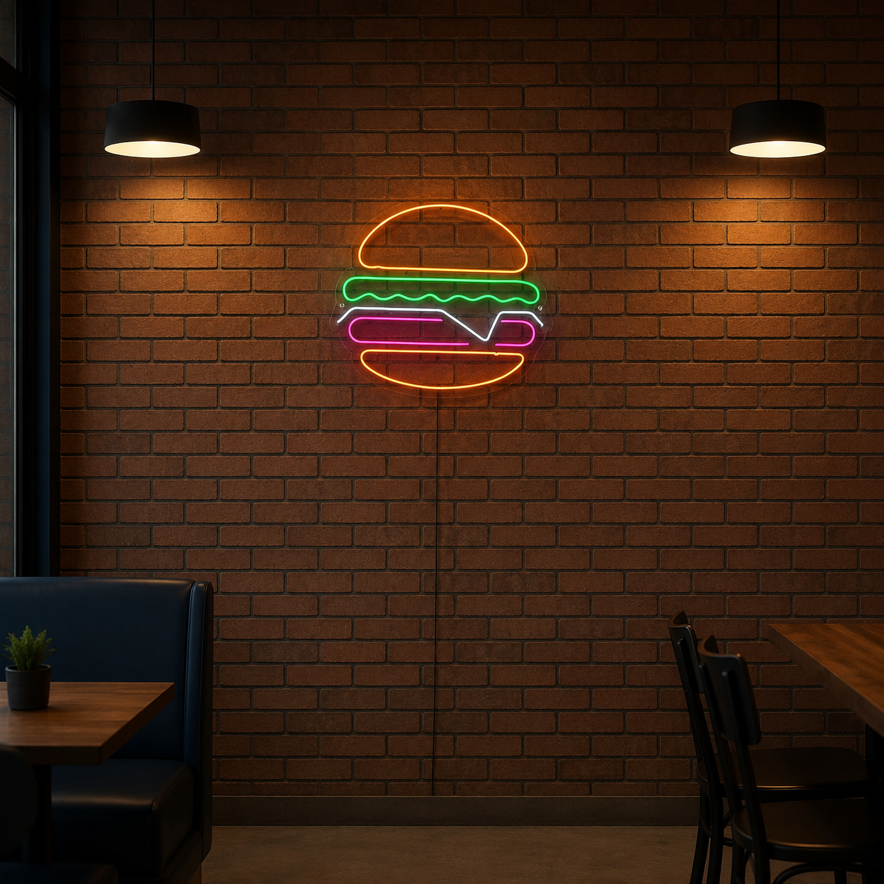 A Burger On Wall Decor LED Neon Sign - 04 Size Image