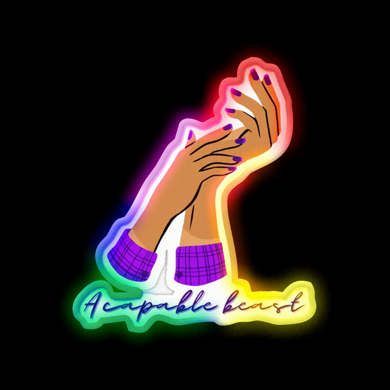 A Capable Beloved Nail Stylist Nail Salon Led Neon Sign Rgb Color - LED neon sign close-up detail