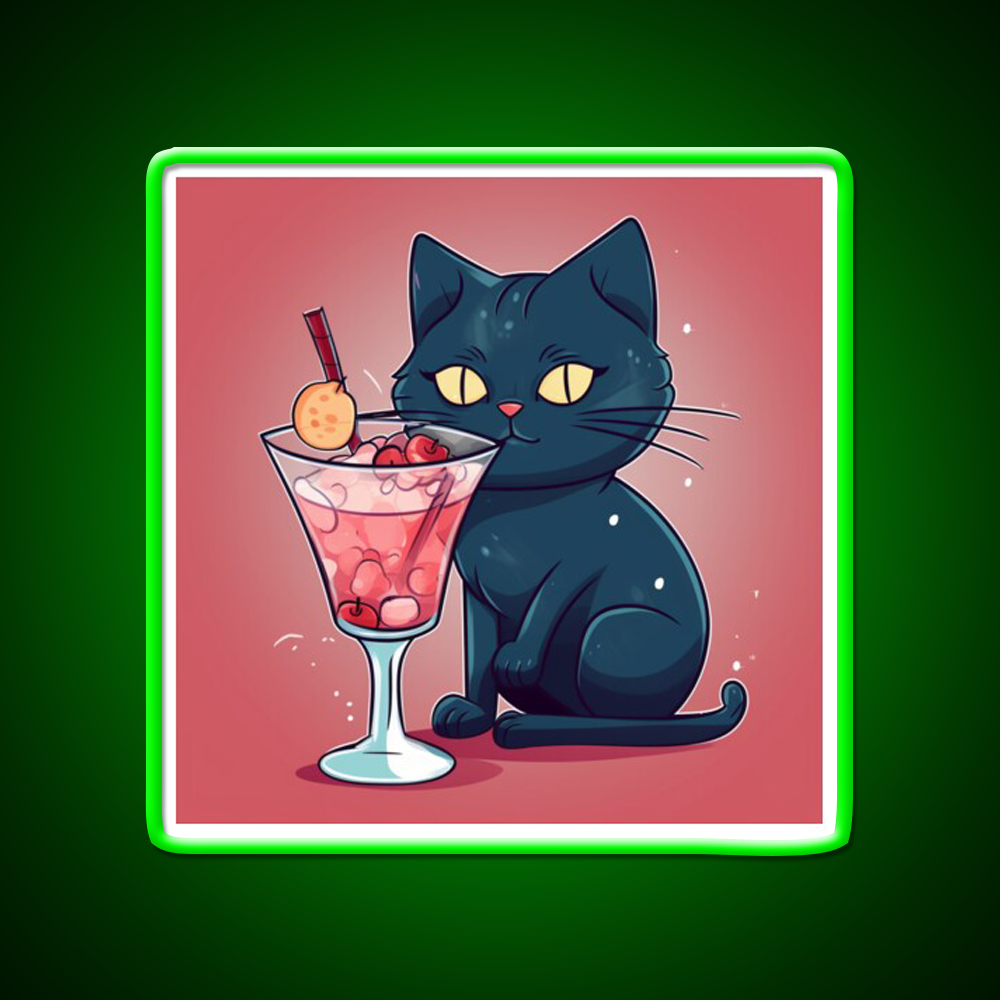 A Cat Drinks Cocktail Bar Decor Led Neon Sign Rgb Color - LED neon sign view 8