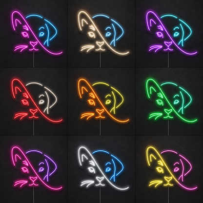 A Cat's Head Is Lit LED Neon Sign - 05 Color Grid