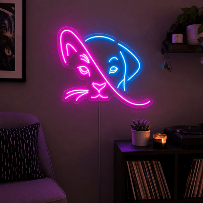 A Cat's Head Is Lit LED Neon Sign - Shineneon