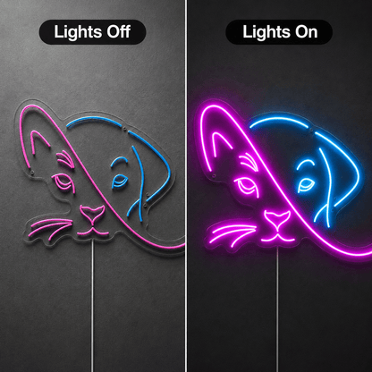 A Cat's Head Is Lit LED Neon Sign - Shineneon