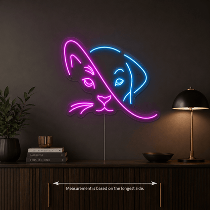A Cat's Head Is Lit LED Neon Sign - Shineneon