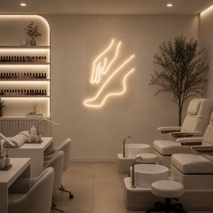 A Chair Sitting Next To LED Neon Sign - 04 Size Image