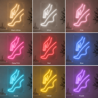 A Chair Sitting Next To LED Neon Sign - 05 Color Grid
