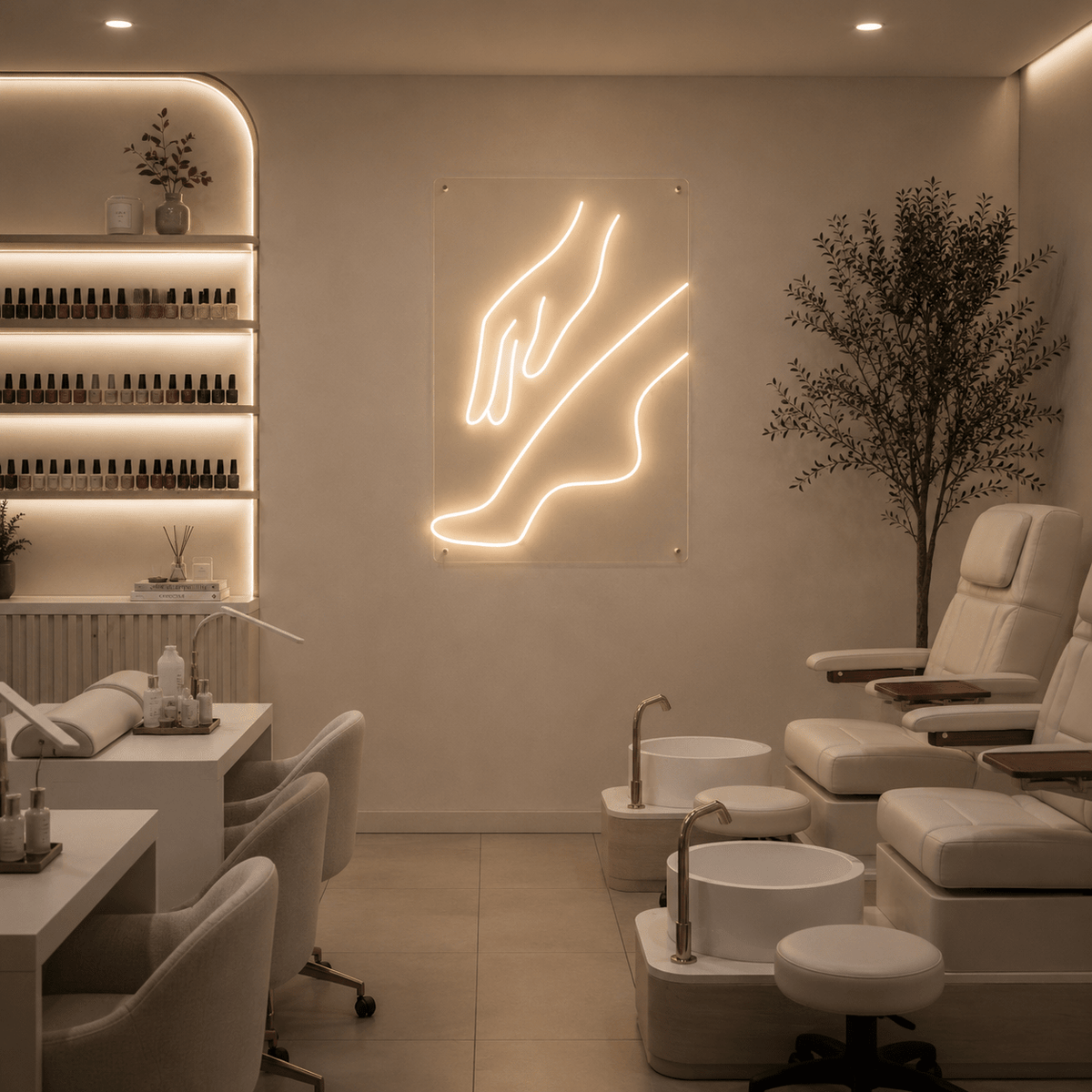 A Chair Sitting Next To LED Neon Sign - Shineneon