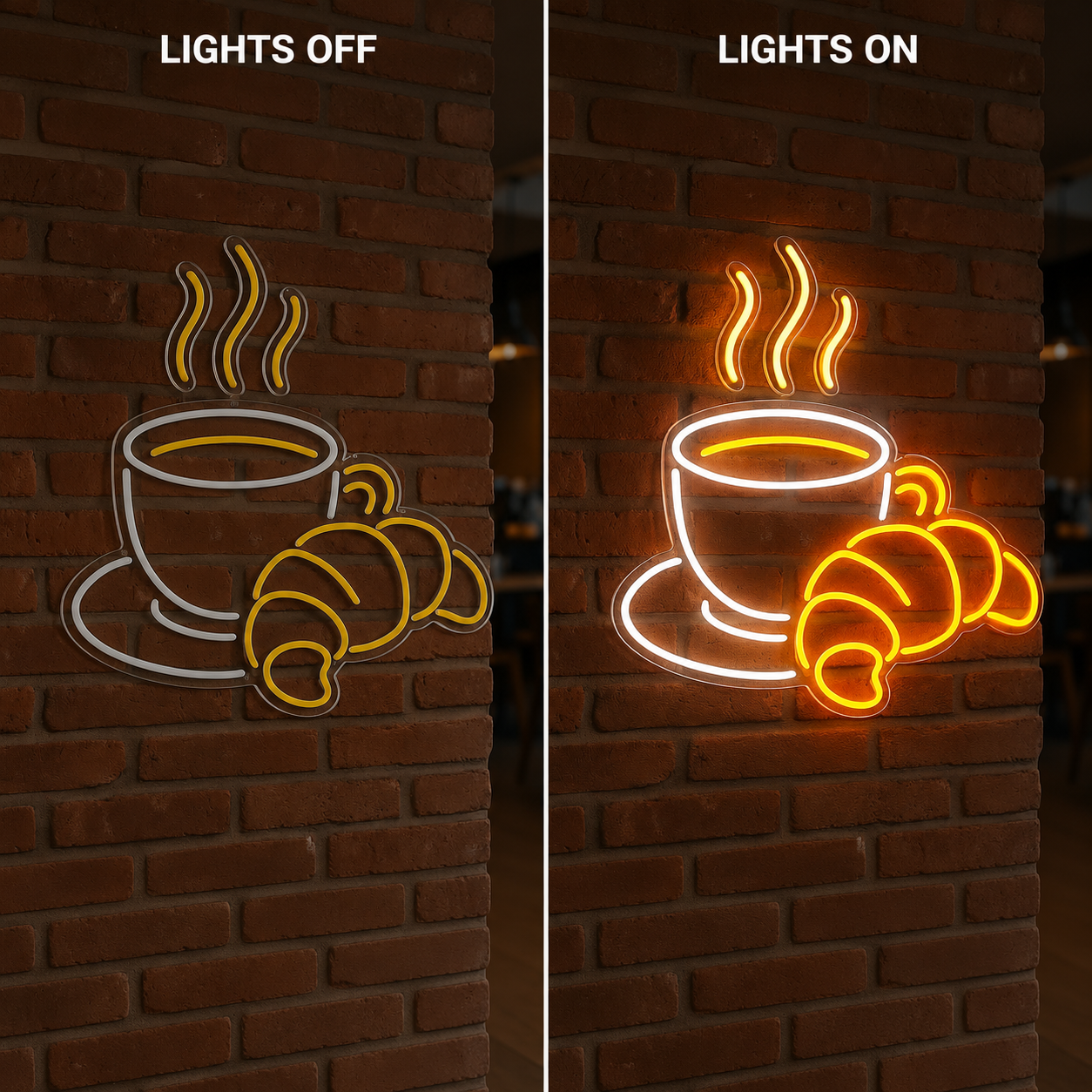 A Coffee Cup And Some LED Neon Sign - 06 Day Night Comparison