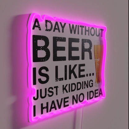 A Day Without Beer Funny Beer Lover Rgb Led Neon Sign - Shineneon