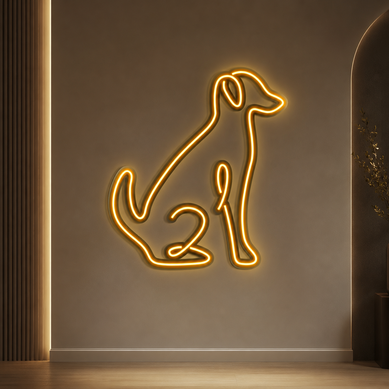 A Dog Is Sitting In LED Neon Sign - 01 Original Product Image