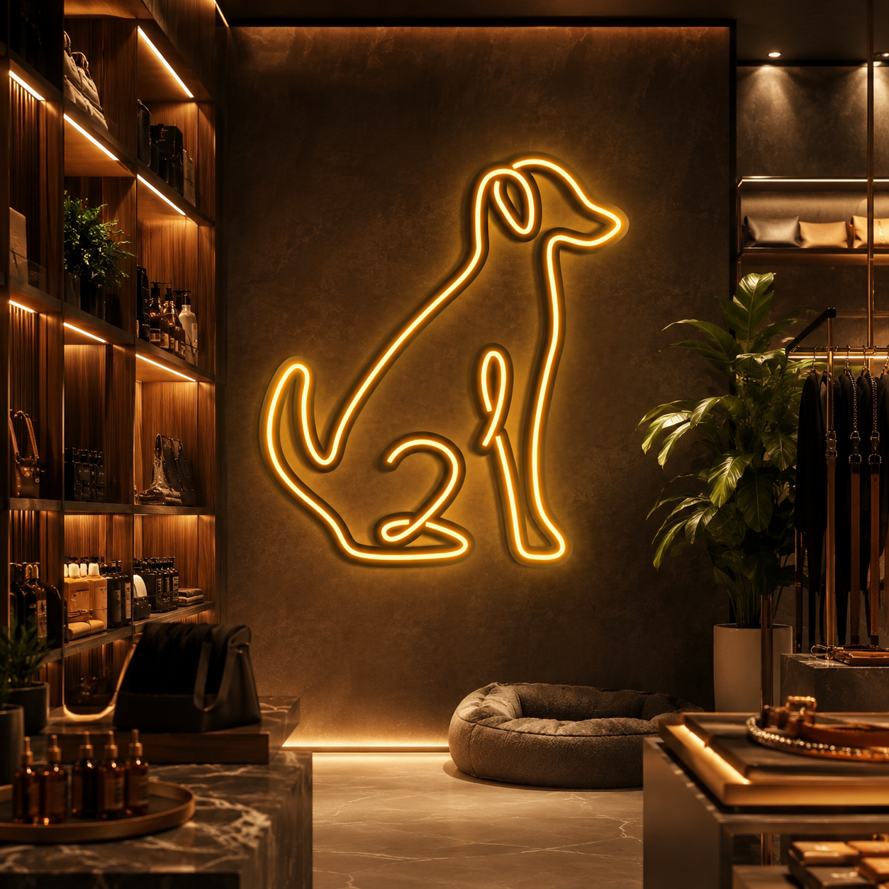A Dog Is Sitting In LED Neon Sign - 02 High-Converting Product Image