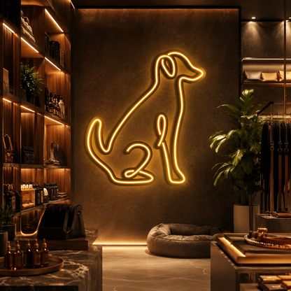 A Dog Is Sitting In LED Neon Sign - 02 High-Converting Product Image