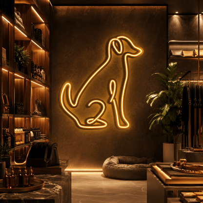 A Dog Is Sitting In LED Neon Sign - Shineneon